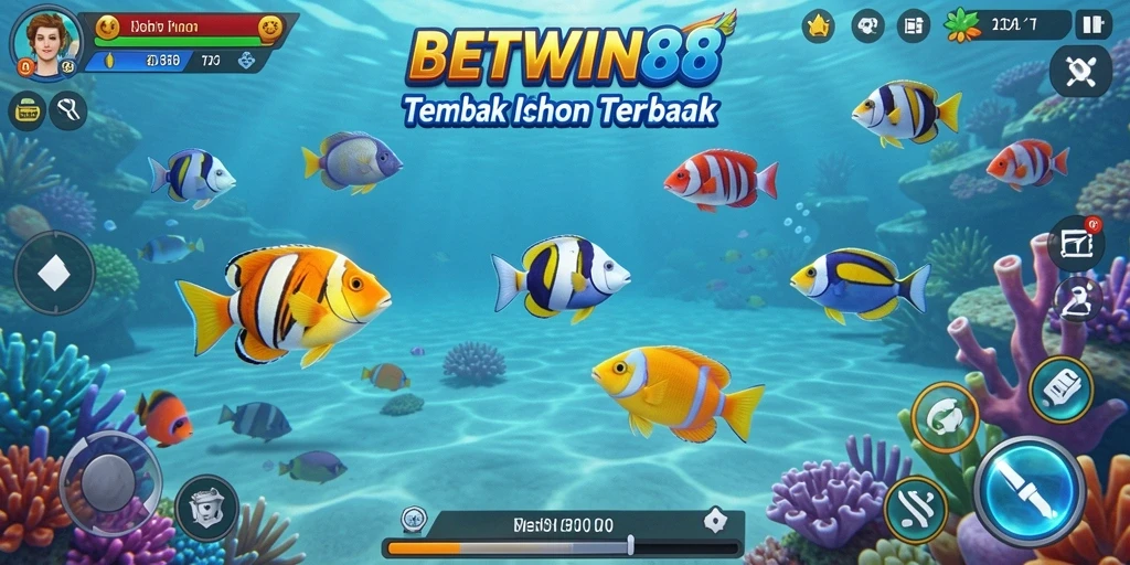 Tampilan gameplay BETWIN88 dengan aksi menembak ikan yang seru.