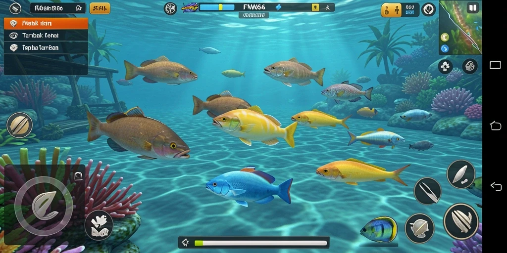 Tangkapan layar gameplay FW66 menunjukkan aksi seru dalam Tembak Ikan.