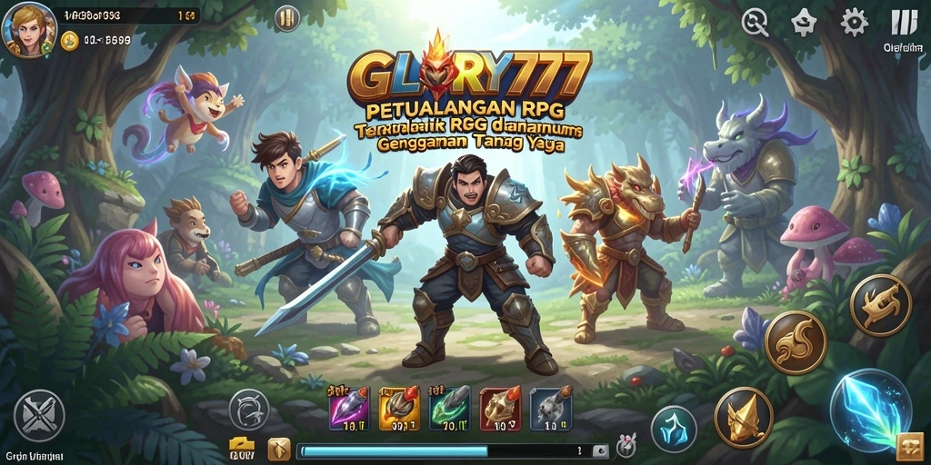 Tampilan gameplay menarik dari GLORY777 yang penuh aksi RPG.