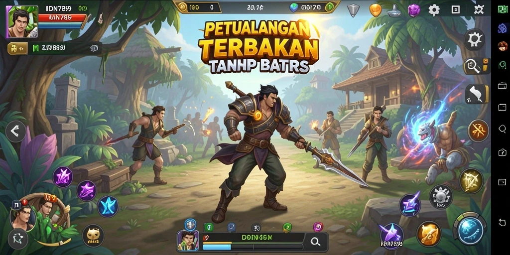 Screenshot menunjukkan pemain menjelajahi dunia Open World yang luas.