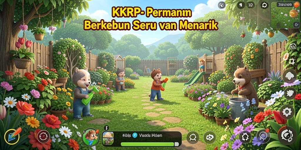 Tampilan gameplay KKRP dengan aktivitas bertani yang menyenangkan.