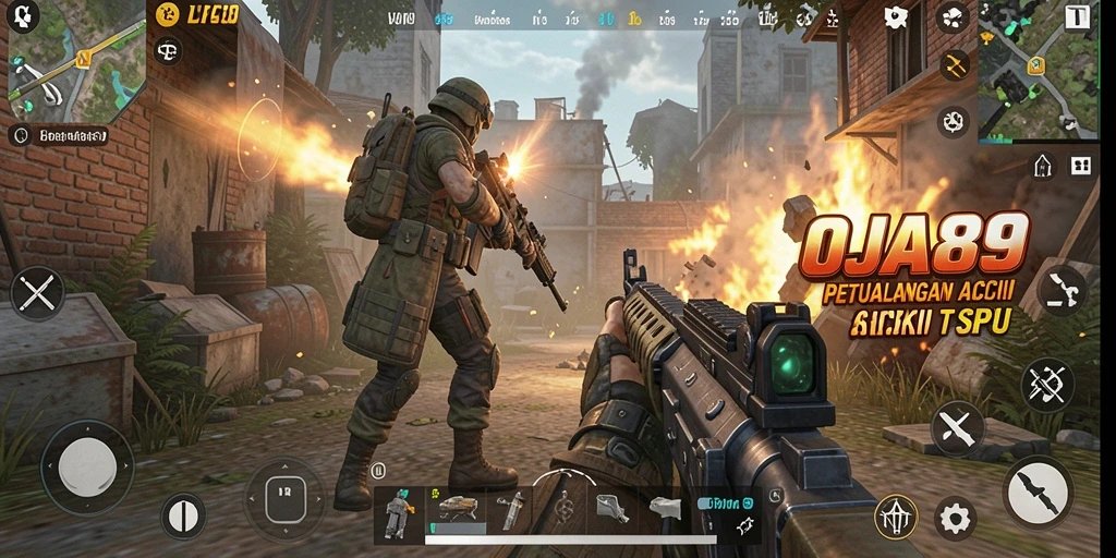 Screenshot gameplay OJA89 menampilkan pertempuran seru antara karakter.