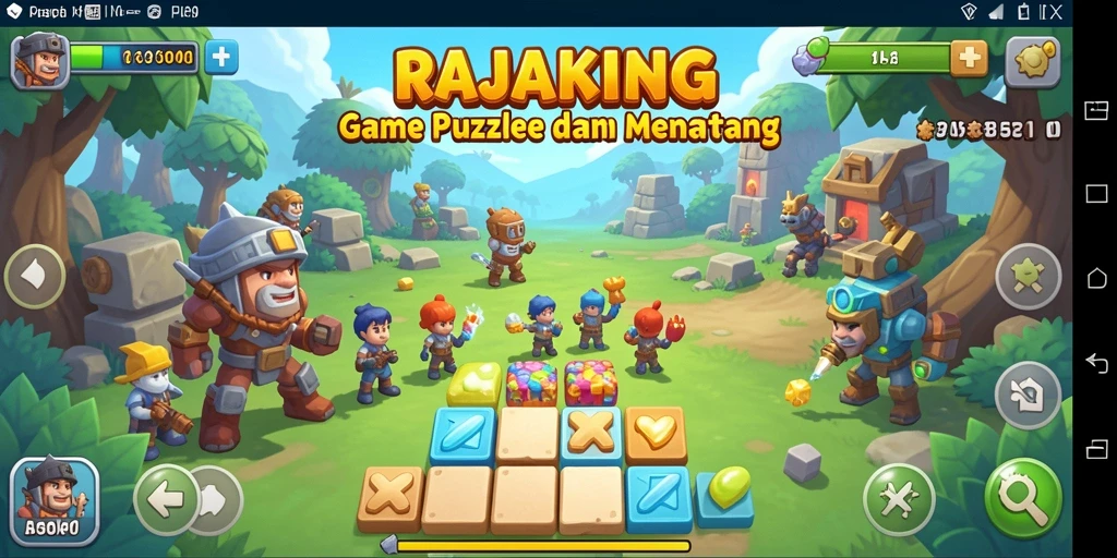 Tangkapan layar gameplay RAJAKING menampilkan berbagai tantangan Puzzle yang menarik.
