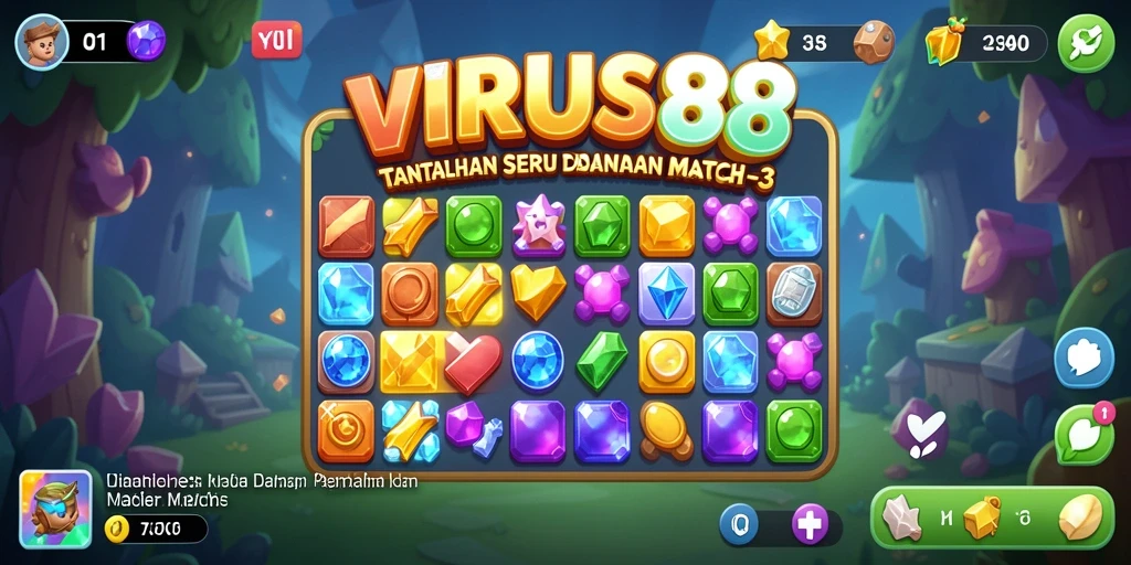 Gameplay seru dengan pencocokan warna dalam VIRUS88.