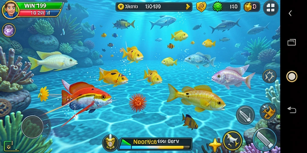 Tampilan gameplay WIN199 menampilkan momen menembak ikan yang menegangkan.